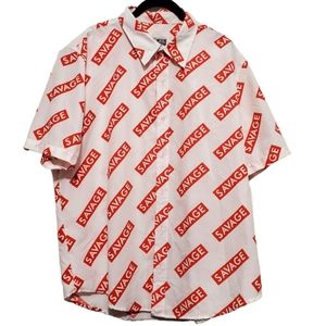 Weekend Warrior Savage Print Short Sleeve Button-down Shirt